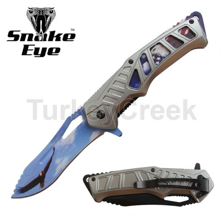 Snake Eye Tactical Spring Assist Knife 5" Closed image