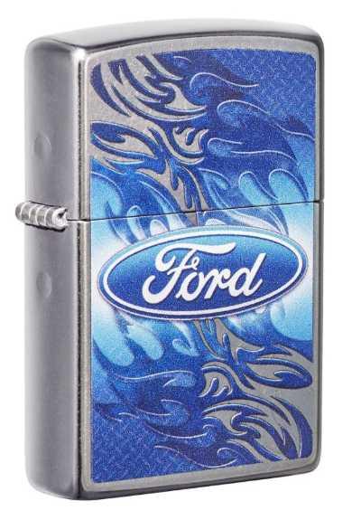 Zippo Ford Flame Logo Street Chrome Lighter image