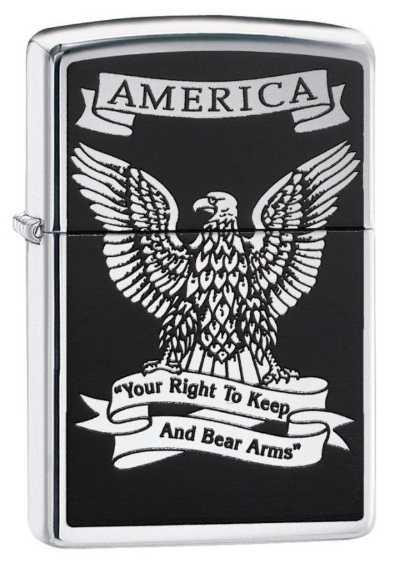 Zippo Black and White Americana Lighter image