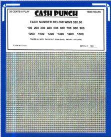 1500 HOLE PLAIN BOARD (CASH PUNCH) image