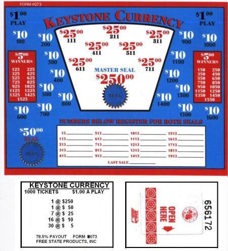 1000 COUNT KEYSTONE CURRENCY TICKET DEAL - $1.00 PER PLAY image