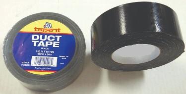 1.89" X 60 YARD DUCT TAPE, BLACK, *SECONDS* MADE IN THE USA image