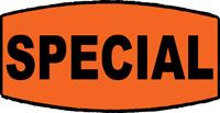1.5" SPECIAL Oval Fl. Red Label