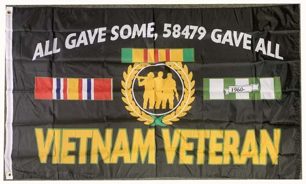 FLG607B All Gave Some, 58479 Gave All Vietnam Vet Flag FLAG 3x5' image