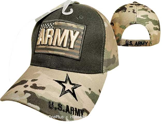 CAP601F** ARMY atop of Flag Cap bk/camo image