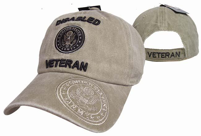 CAP515AK** Disable Army Emblem Veteran Cap Subdue Khaki image
