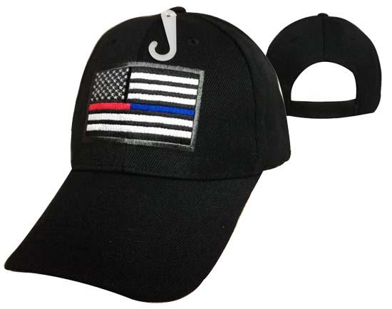CAP650A US Flag w/ Thin Red/Blue Line Cap image