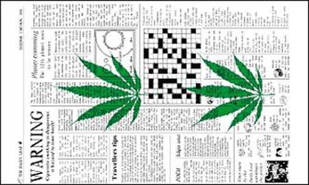 WARNING POT LEAF 3 X 5 FLAG image