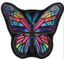 LARGE TIE DYE RAINBOW BUTTERFLY 8 inch PATCH image