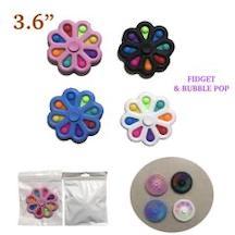 3.6 INCH RAINBOW FLOWER FIDGET & BUBBLE POP IT SILICONE TOY image