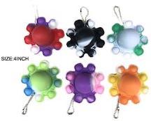 4" OCTOPUS KEYCHAIN REVERSIBLE BUBBLE POP IT TOY (DOZEN) image