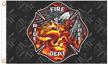 FIRE DEPT DELUXE 3 X 5  BIKER FLAG image