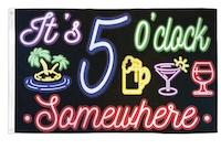 BOOZY 5 O'CLOCK SOMEWHERE 3' X 5' FLAG (Sold by the piece) image