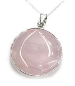 ROUND ROSE QUARTZ PENDANT ( sold by the piece) image