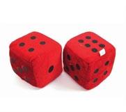 LARGE RED PLUSH 3 INCH DICE image