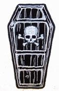 COFFIN SKULL & X BONES PATCH image