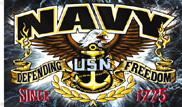 NAVY DEFENDING FREEDOM 3 X 5 DELUXE FLAG