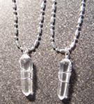 STAINLESS STEEL NECKLACE W CLEAR CRYSTAL WRAPPED  PENDANT image