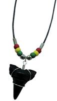 REGGAE BLACK SHARK TOOTH ROPE NECKLACES image