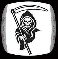GRIM REAPER W SICKLE STAINLESS STEEL BIKER RING image