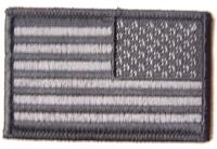 BLACK & GREY AMERICAN FLAG right arm 3 IN EMBROIDERED PATCH image