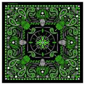 DELUXE GREEN PASILEY RETRO SKULL BANDANNA image