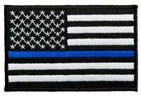 THIN BLUE LINE AMERICAN FLAG 3 INCH PATCH image