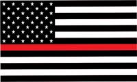 FIRE FIGHTER THIN RED LINE AMERICAN 3 X 5 FLAG image