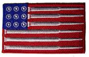 RED WHITE & BLUE AMERICAN FLAG BULLET SHELL EMBROIDERE image