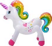 RAIINBOW UNICORN W HEARTS 24 INCH INFLATABLE