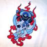 JUMBO BACK PACK  10 IN PATCH ENGINE SKULL -* CLOSEOUT $ 4.95 EA image