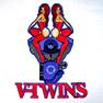 JUMBO BACK PACK 9 INCH PATCH V TWINS - CLOSEOUT  $ 4.95 EA image