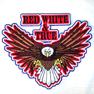 JUMBO BACK PACK 9 IN PATCH RED WHITE TRUE - CLOSEOUT $4.95 image