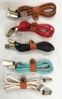 REAL LEATHER ASST COLORS MIRCO USB ANDROID CELL PHONE CHARGER COR image