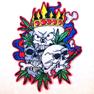 KING POT SKULLS EMBROIDERED BIKER PATCH image