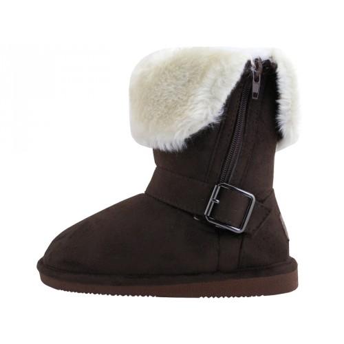 Girl's Faux Fur Boots with Side Zipper, Footwear, Shoes image