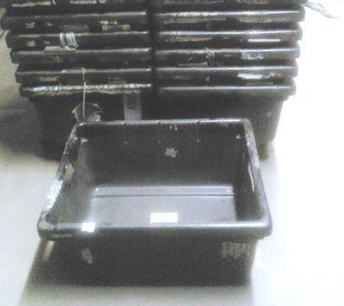 used large black plastic storage,inventory tubs 8/13 image