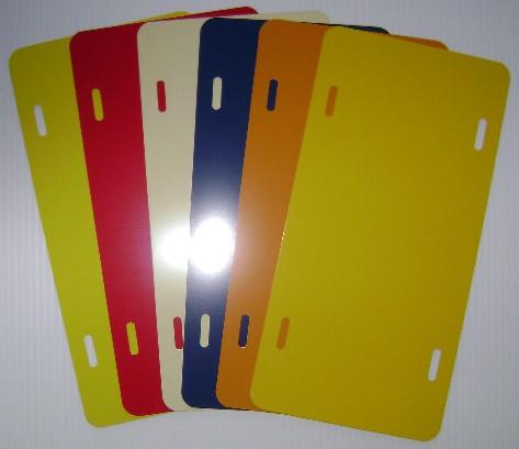 License Plates -.025 gauge Colored License Plate