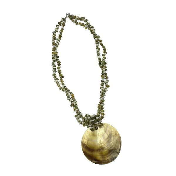 MOP Shell Pendant With Mongoshell Necklace image
