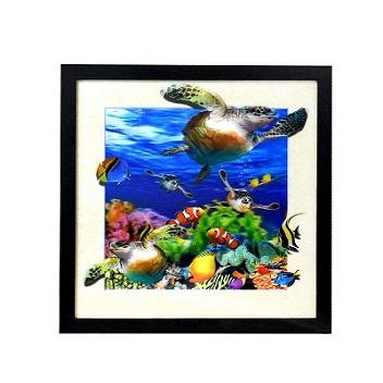 3D Sea Turtles  Picture Home Wall Art Décor. image