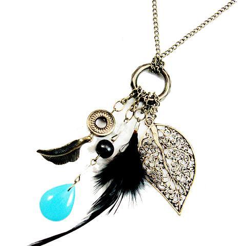Feather & Charm Necklace image