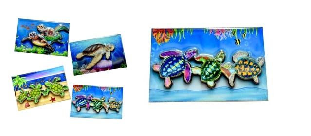 3D  Wooden Sea Turtle  Magnet image
