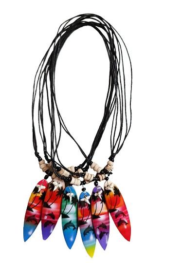 Surfboard Pendant with Adjustable Wax Cord Necklace. image