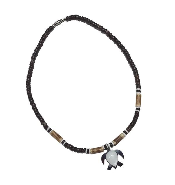 Brown Coco With Turtle Shell Pendant Necklace image