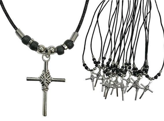 Large  Vintage Cross Pendant Necklace. image