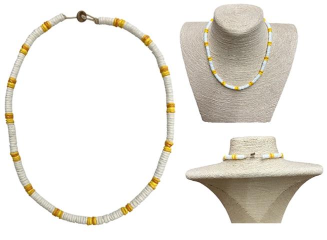 White and Yellow Clam Shell Necklace image