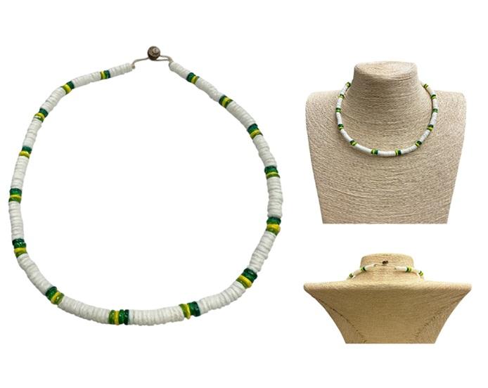 White and Green Clam Shell Necklace image