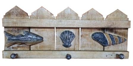 Coastal Seashell Wooden Wall Hooks image