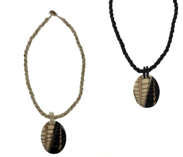 Mother Of Pearl With Resin Pendant Necklace image