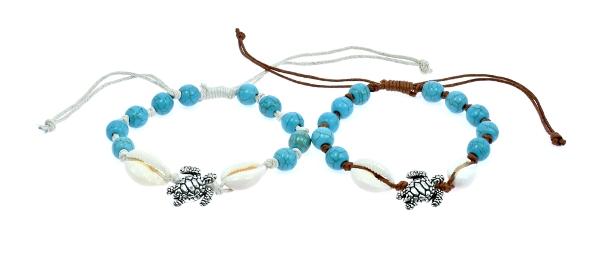 Turtle Pendant With Cowry Shell Bracelet image